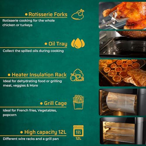 Horno freidora de aire de 12 L de capacidad - Nemessis Shop®