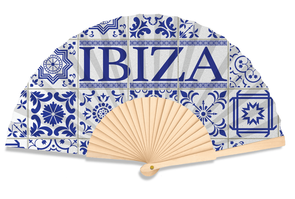 Ibiza Tile Print 23cm fan - Nemessis Shop®
