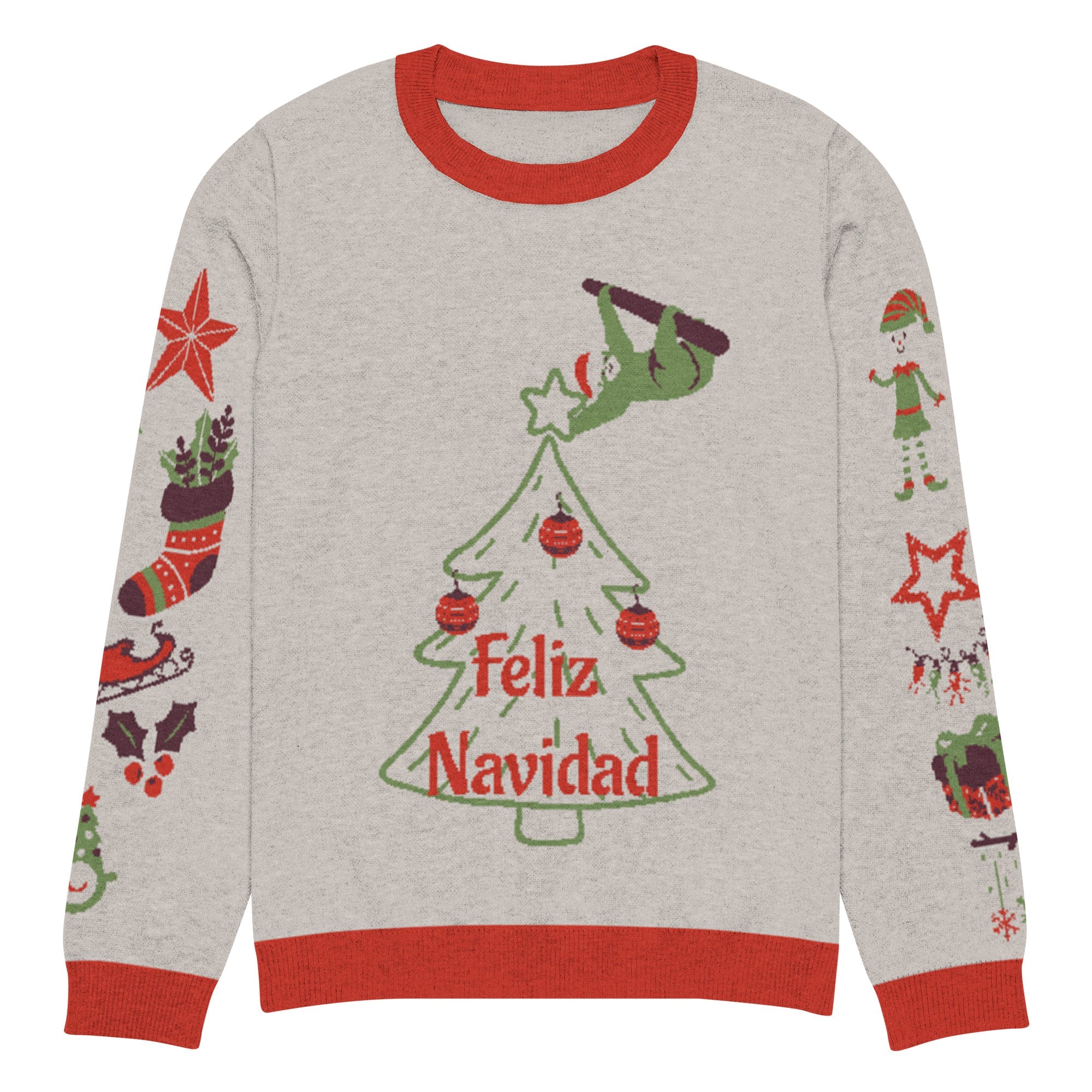 Jersey de punto con cuello redondo. Navideño. - Nemessis Shop
