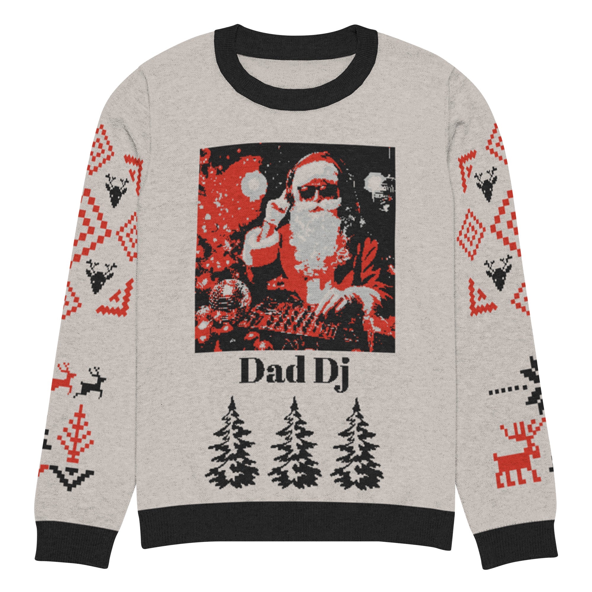 Jersey de punto con cuello redondo. Papá Noel DJ - Nemessis Shop