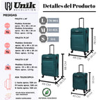 Juego de 3 Maletas Nylon | Set 20", 24", 28" con 4 Ruedas y TSA - Nemessis Shop®