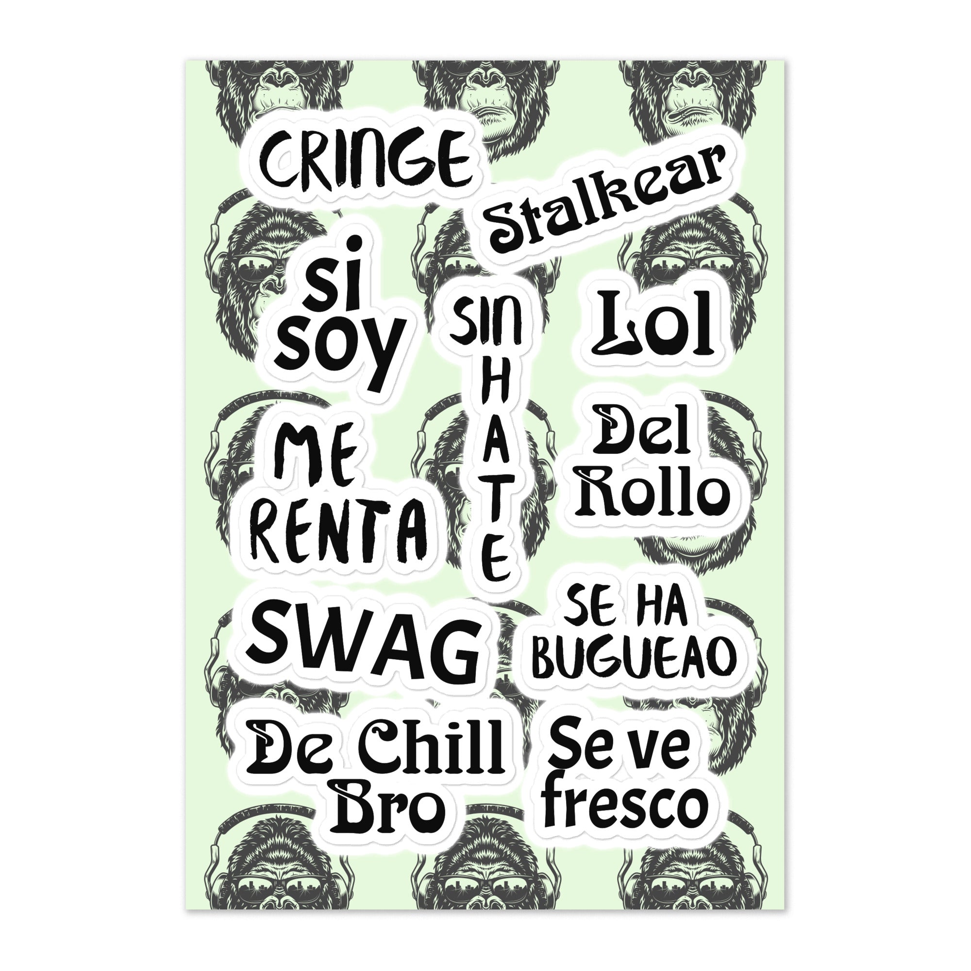 Lámina de pegatinas. FRASES Z - Nemessis Shop