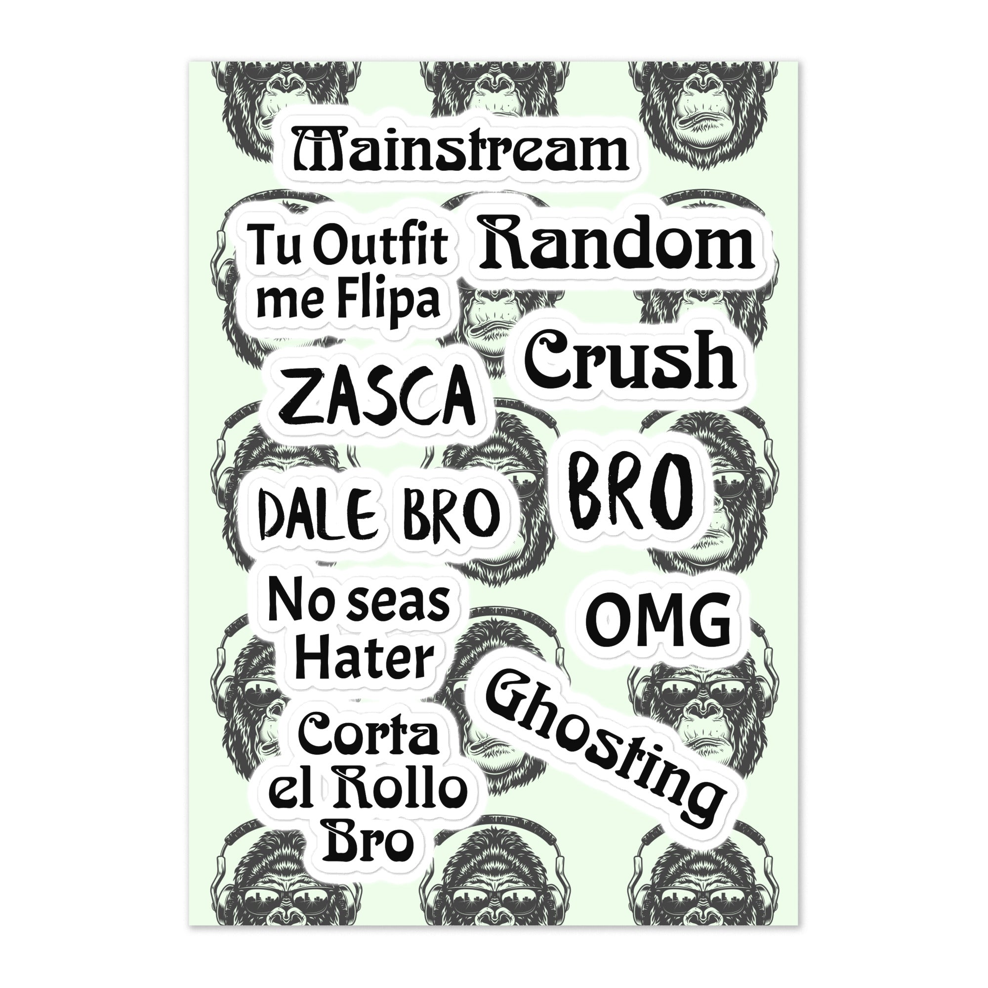 Lámina de pegatinas. FRASES Z - Nemessis Shop