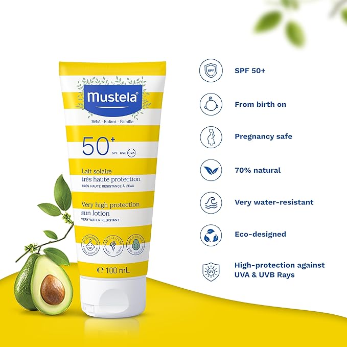 Mustela Leche Solar SPF 50+ con Aguacate BIO | 100 ml