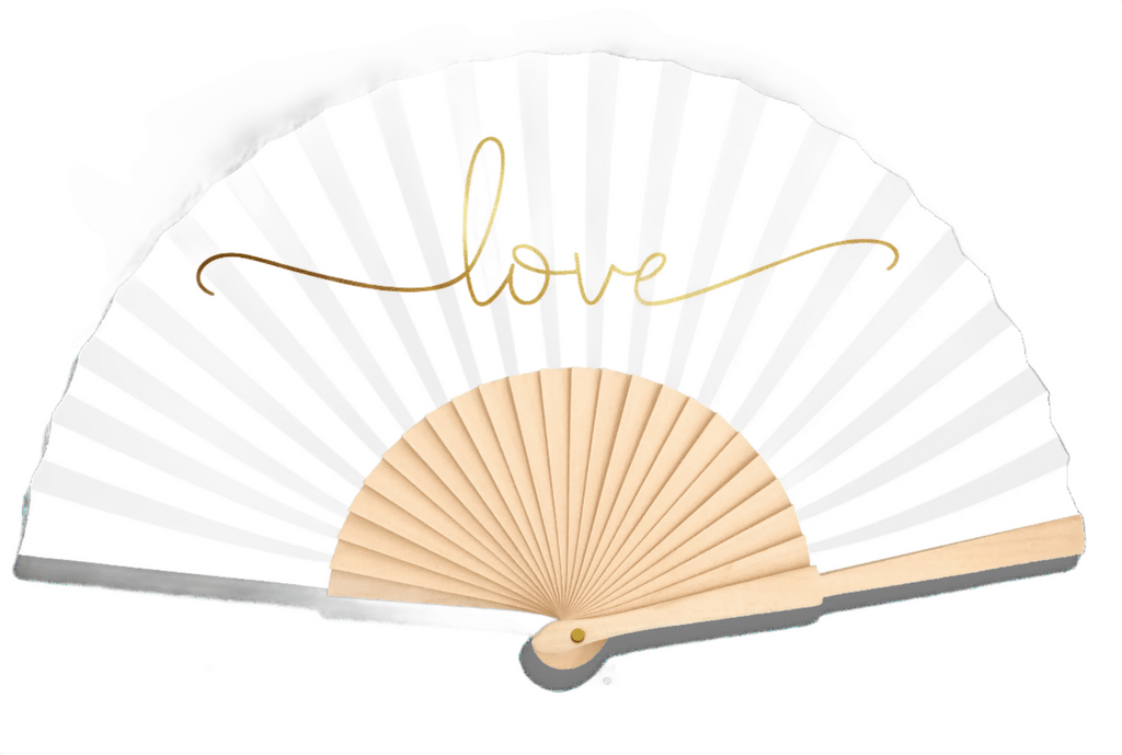 Love Gold Script 23cm fan - Nemessis Shop®