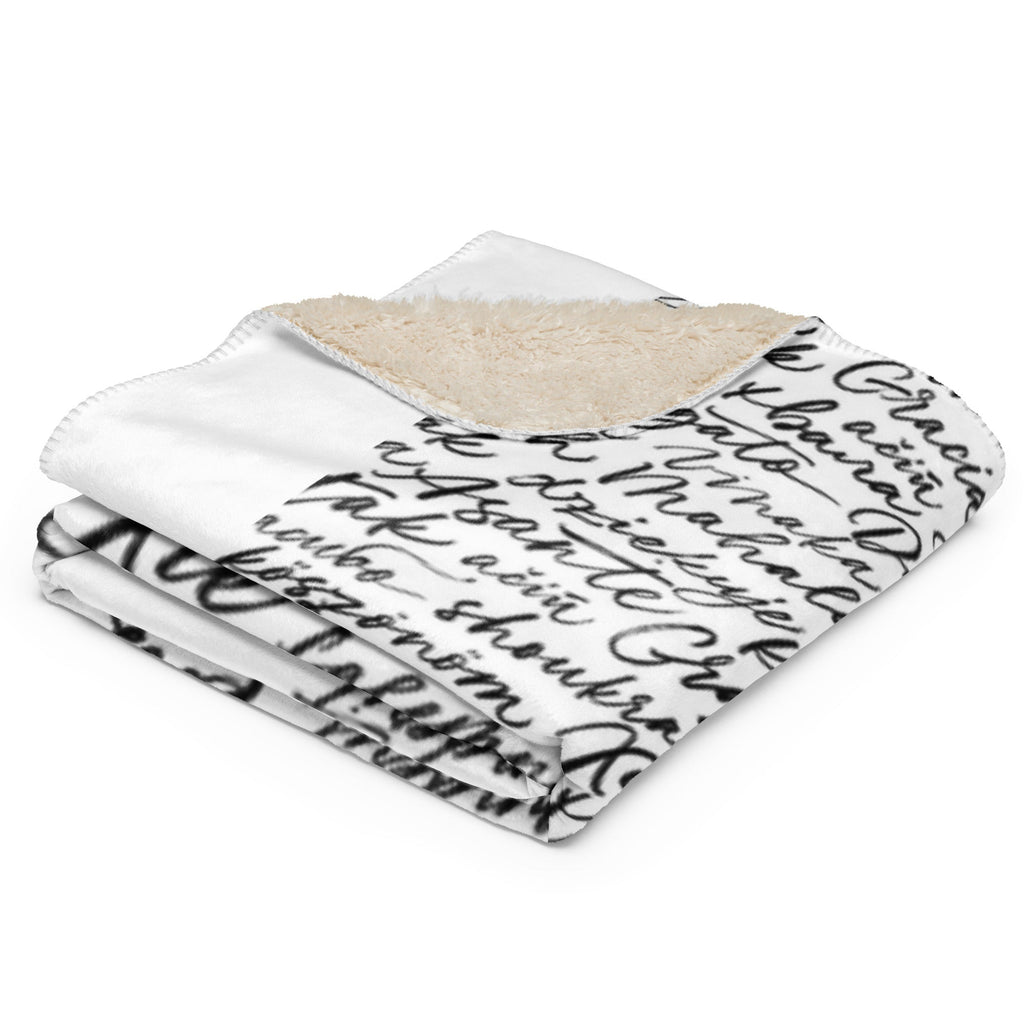 Manta sherpa. 'Gracias' en todos los idiomas. - Nemessis Shop