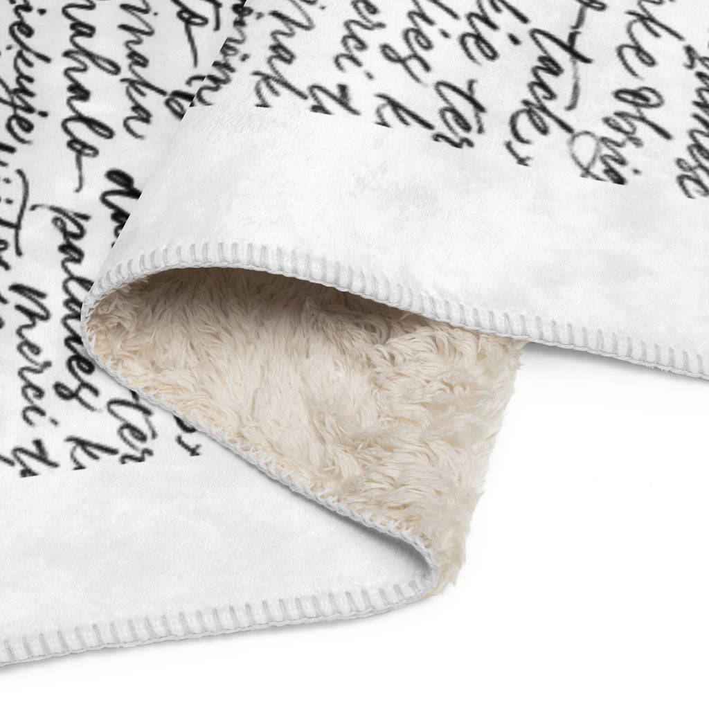 Manta sherpa. 'Gracias' en todos los idiomas. - Nemessis Shop