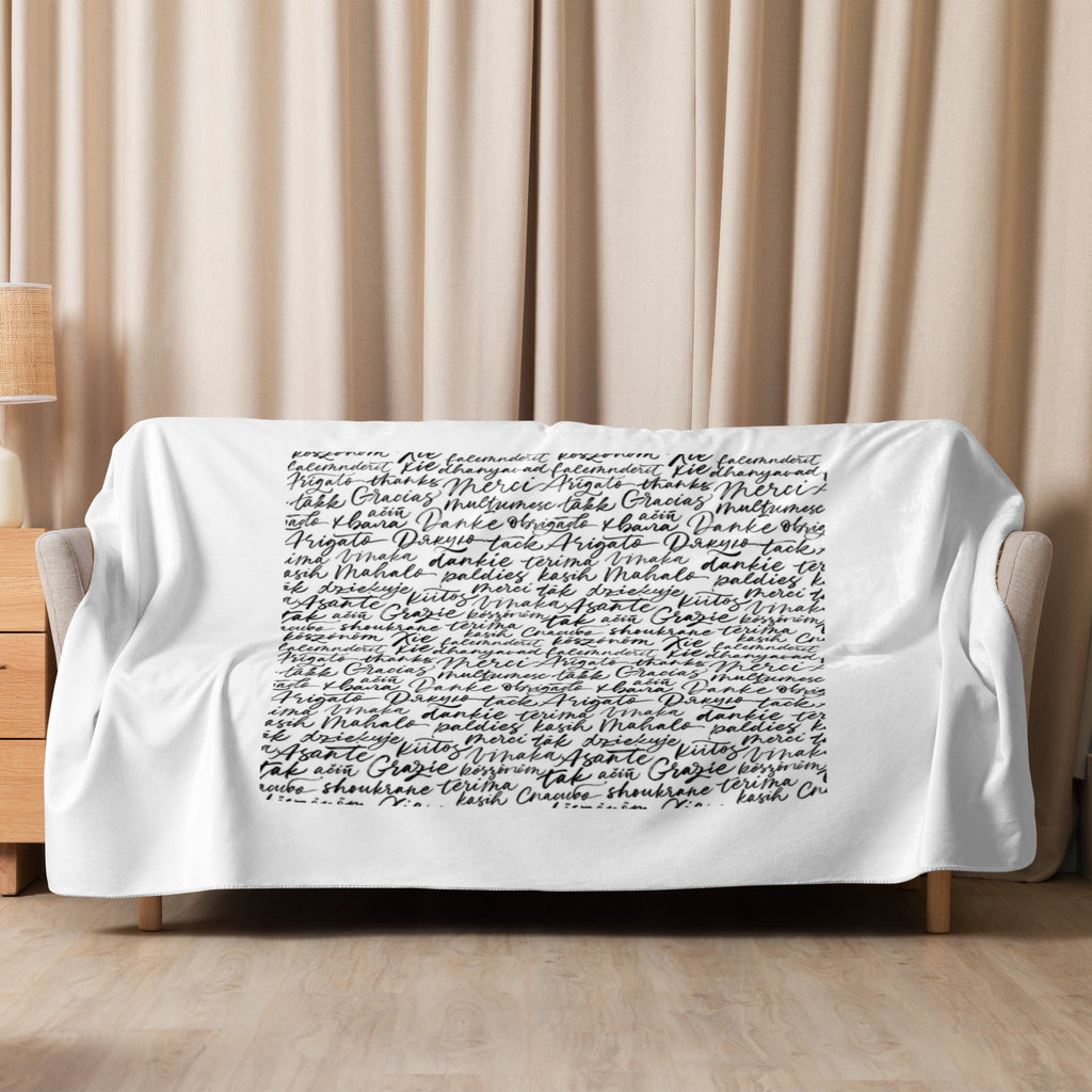 Manta sherpa. 'Gracias' en todos los idiomas. - Nemessis Shop