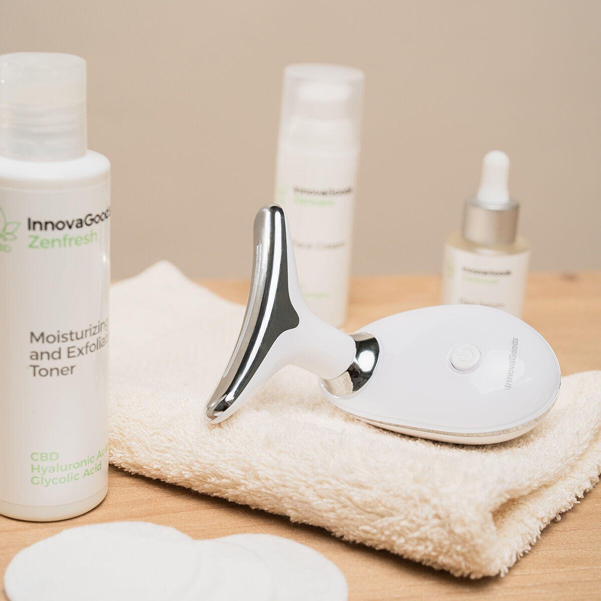 Masajeador Facial Eléctrico Reafirmante para Cara y Cuello con LED, EMS y Calor Selora - Nemessis Shop®