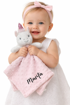 Dou Dou Unicornio | Peluche Apego para Bebé (Bordado)