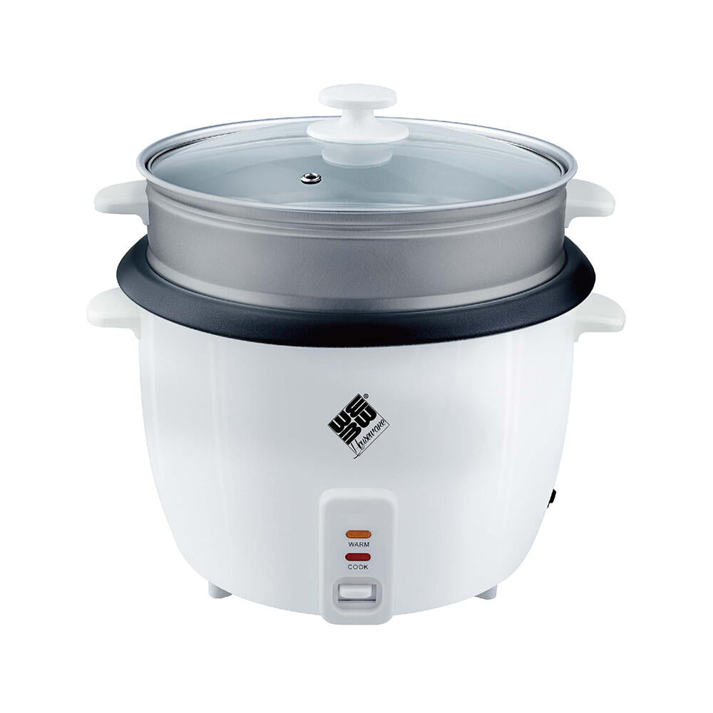 Olla eléctrica para arroz con vaporera y tapa de cristal. 1,5L - Nemessis Shop®
