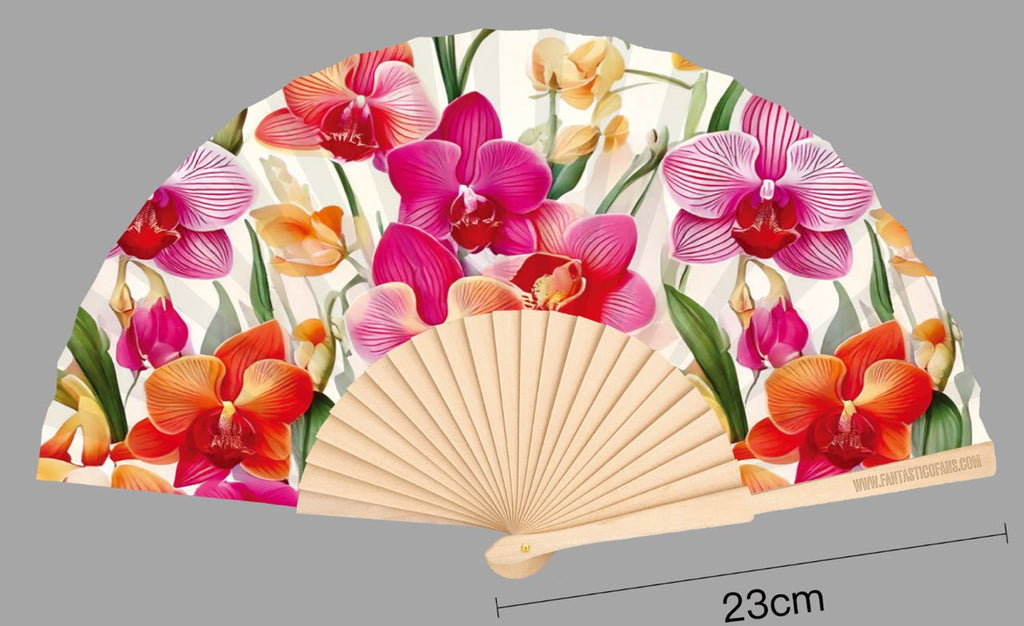Orchids Print 23cm fan - Nemessis Shop®