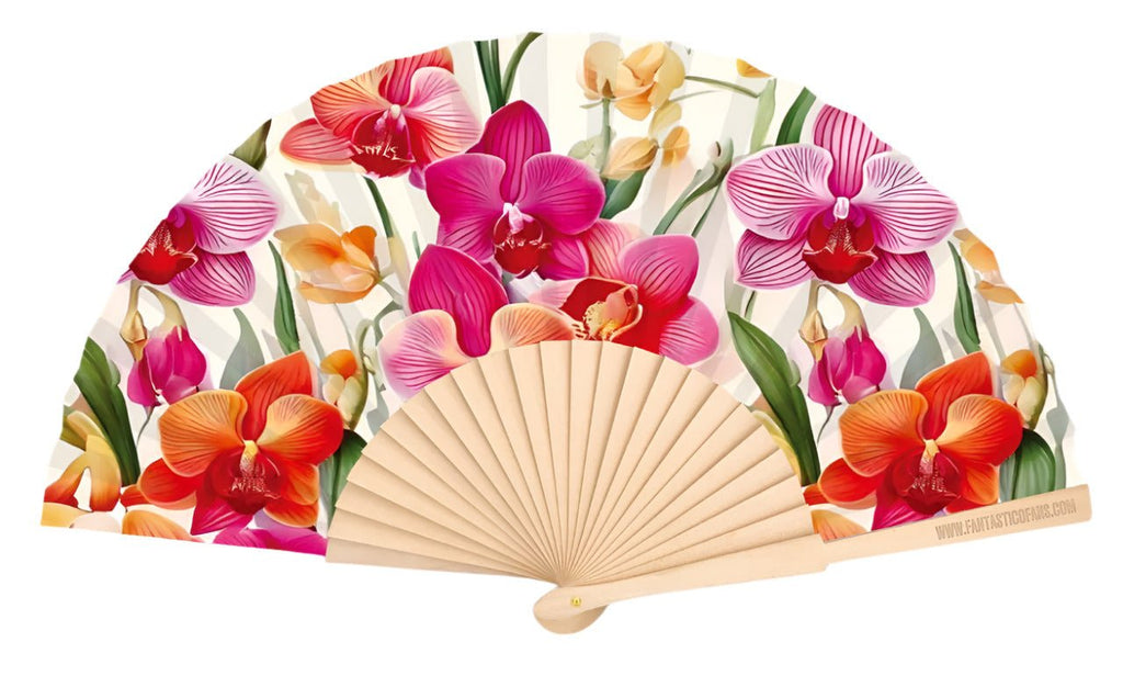 Orchids Print 23cm fan - Nemessis Shop®