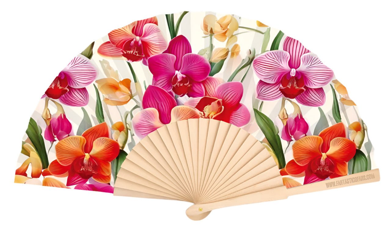 Orchids Print 23cm fan - Nemessis Shop®