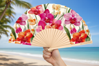 Orchids Print 23cm fan