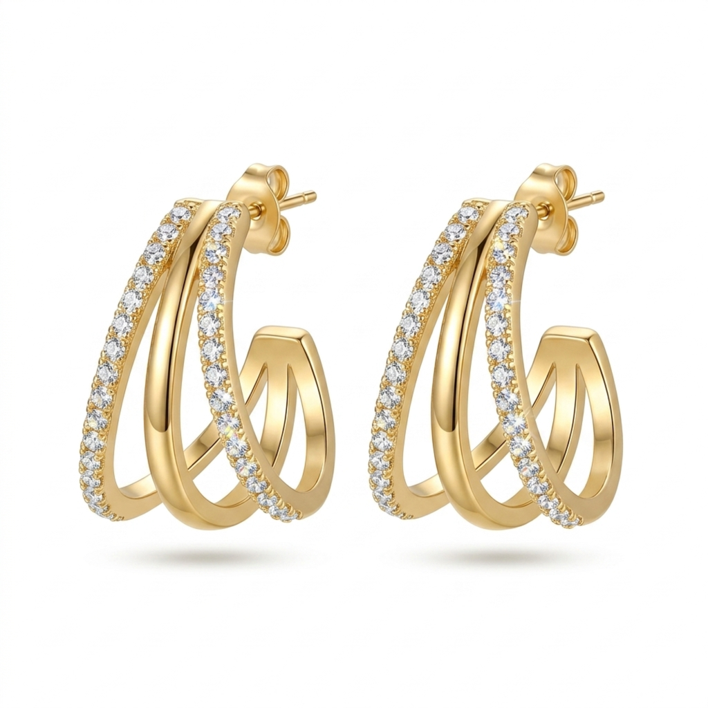 Pendientes Maison Courbe Triple Éternité