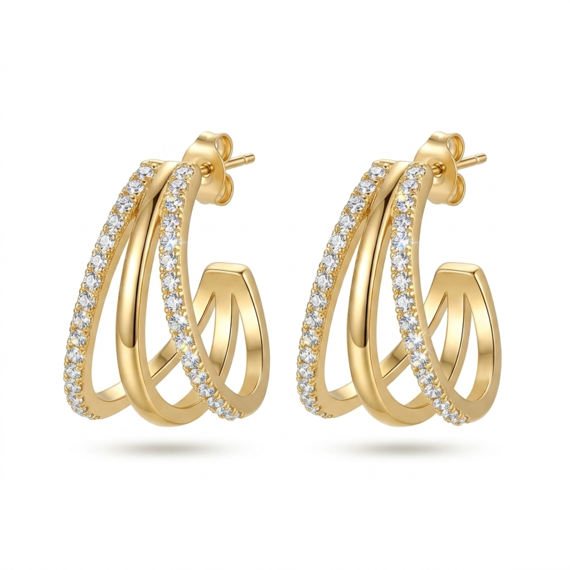Pendientes Maison Courbe Triple Éternité