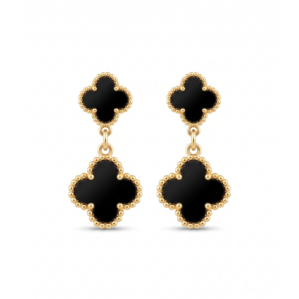 Pendientes Trèfle Noir Cascade