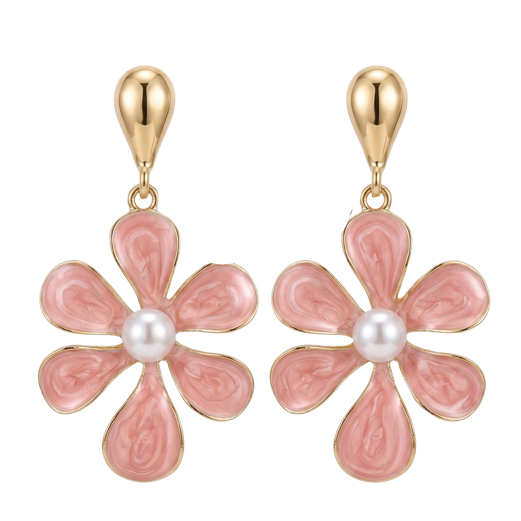Pendientes Fleur Rose Pearl