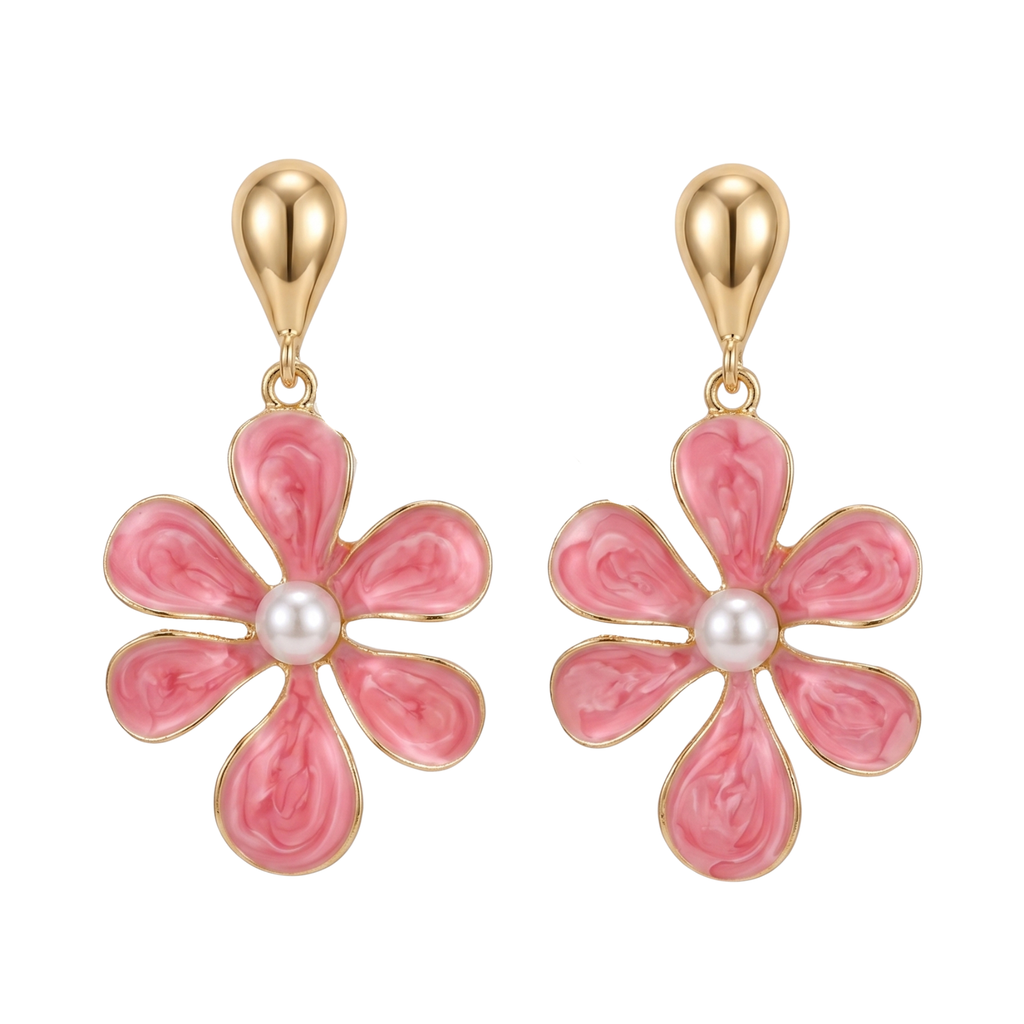 Pendientes Fleur Rose Intense