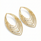 Pendientes de Gota Multinivel con Textura Diamantada – 100% Acero Bañado en Oro 18K