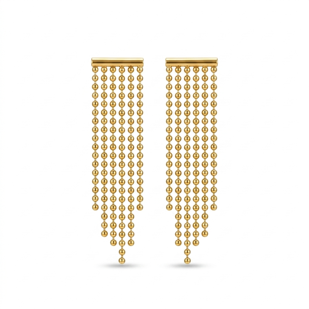 Pendientes Silhouette Fluidity Golden Rain