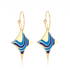 Pendientes Étoile de la Mer con Esmalte Azul Profundo