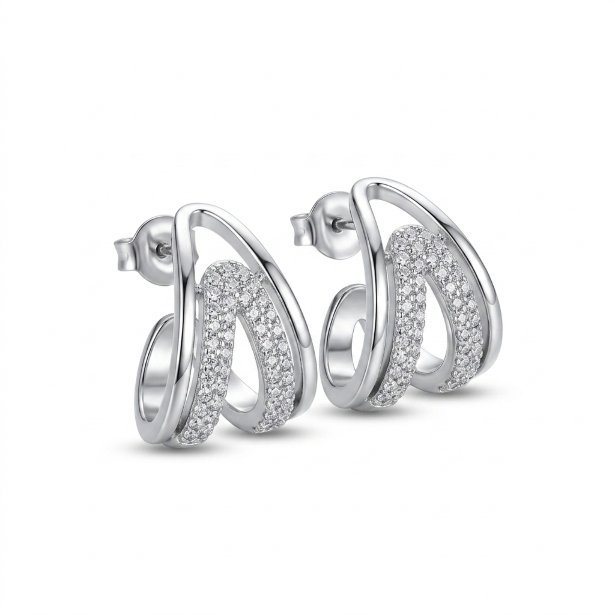 Pendientes L’Onde Céleste Pavé Multi-Hoop