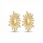 Pendientes de Botón con Diseño de Sol Radiante – 100% Acero Bañado en Oro 18K