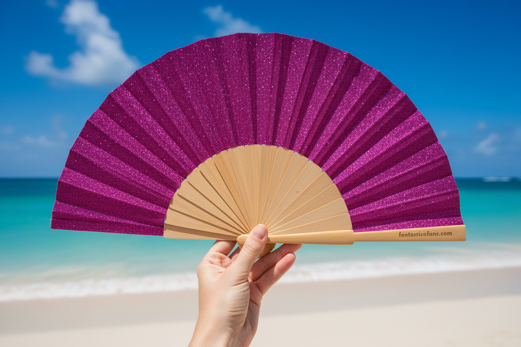 Pink Glitter 23cm fan