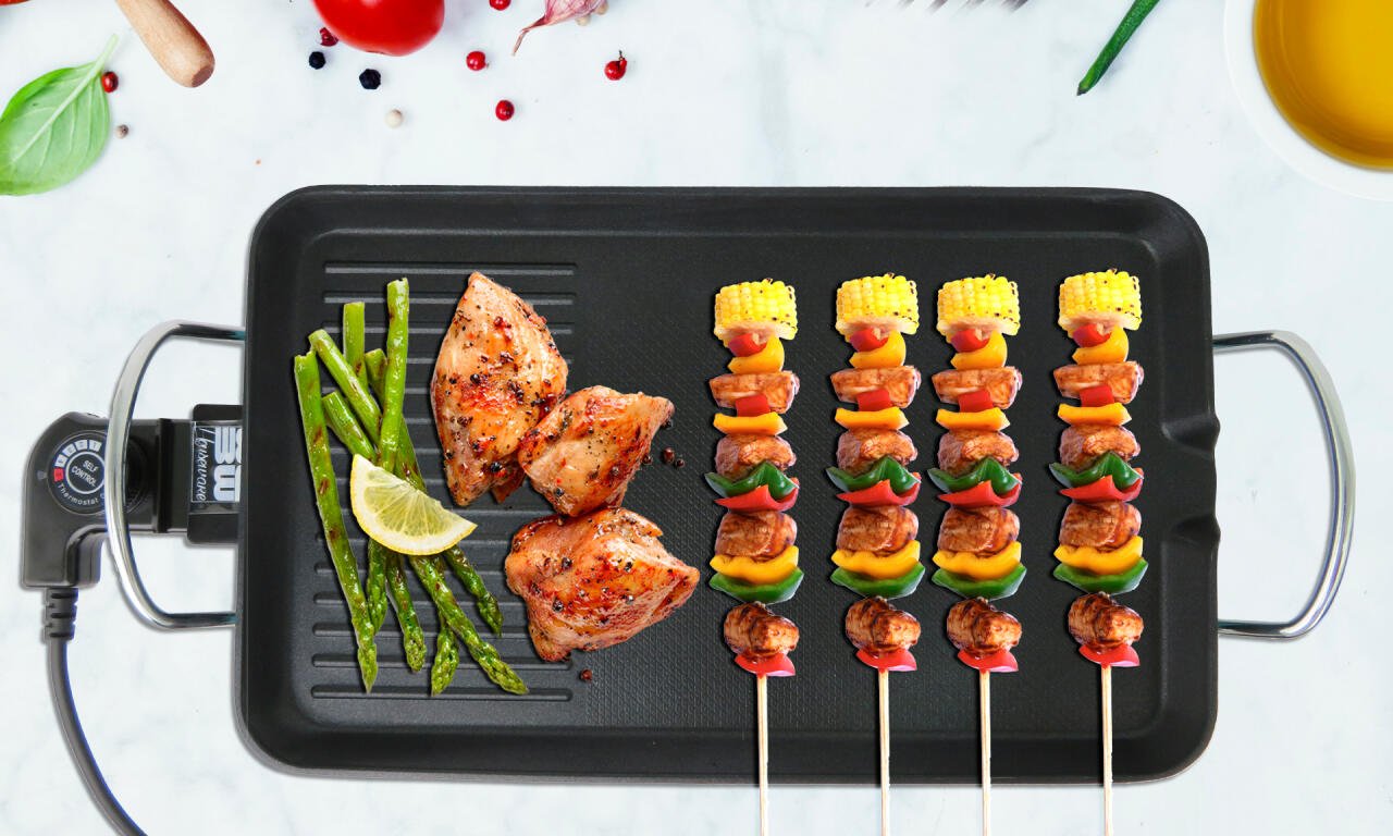 Plancha De Asar Eléctrica 48x27 cm - Nemessis Shop®