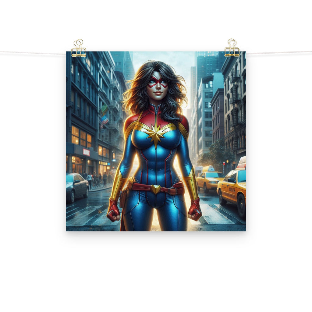 Póster diseño IA. Chica Marvel. - Nemessis Shop
