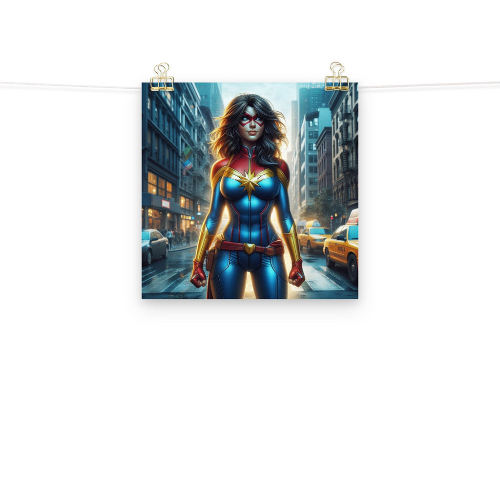 Póster diseño IA. Chica Marvel. - Nemessis Shop