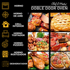 Horno Multifunción 12 en 1 con puertas dobles transparentes y capacidad de 28L