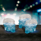 Juego de 3 vasos de chupito de cristal en forma de calavera en 3D de 80 ml