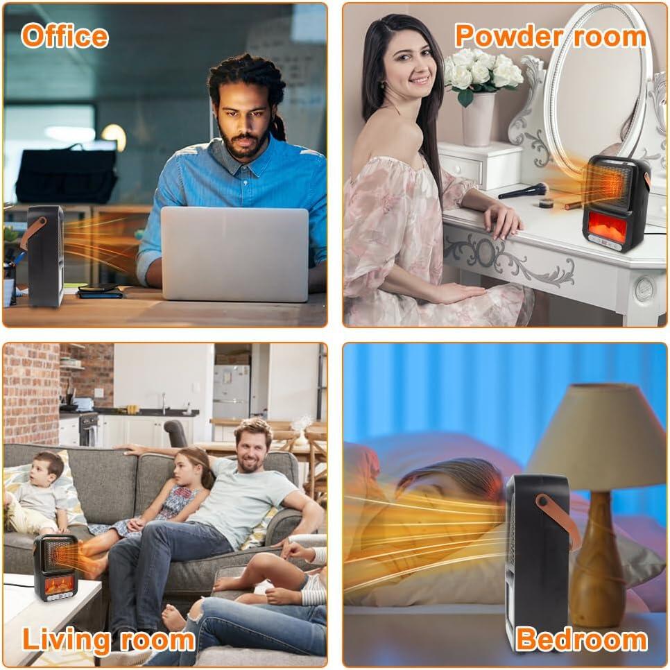 Mini Calefactor Eléctrico Portátil con Control Remoto