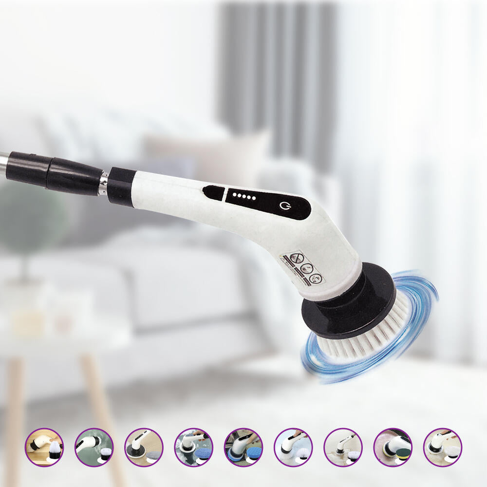 Cepillo de limpieza eléctrico giratorio 9 cabezales