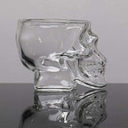 Juego de 3 vasos de chupito de cristal en forma de calavera en 3D de 80 ml