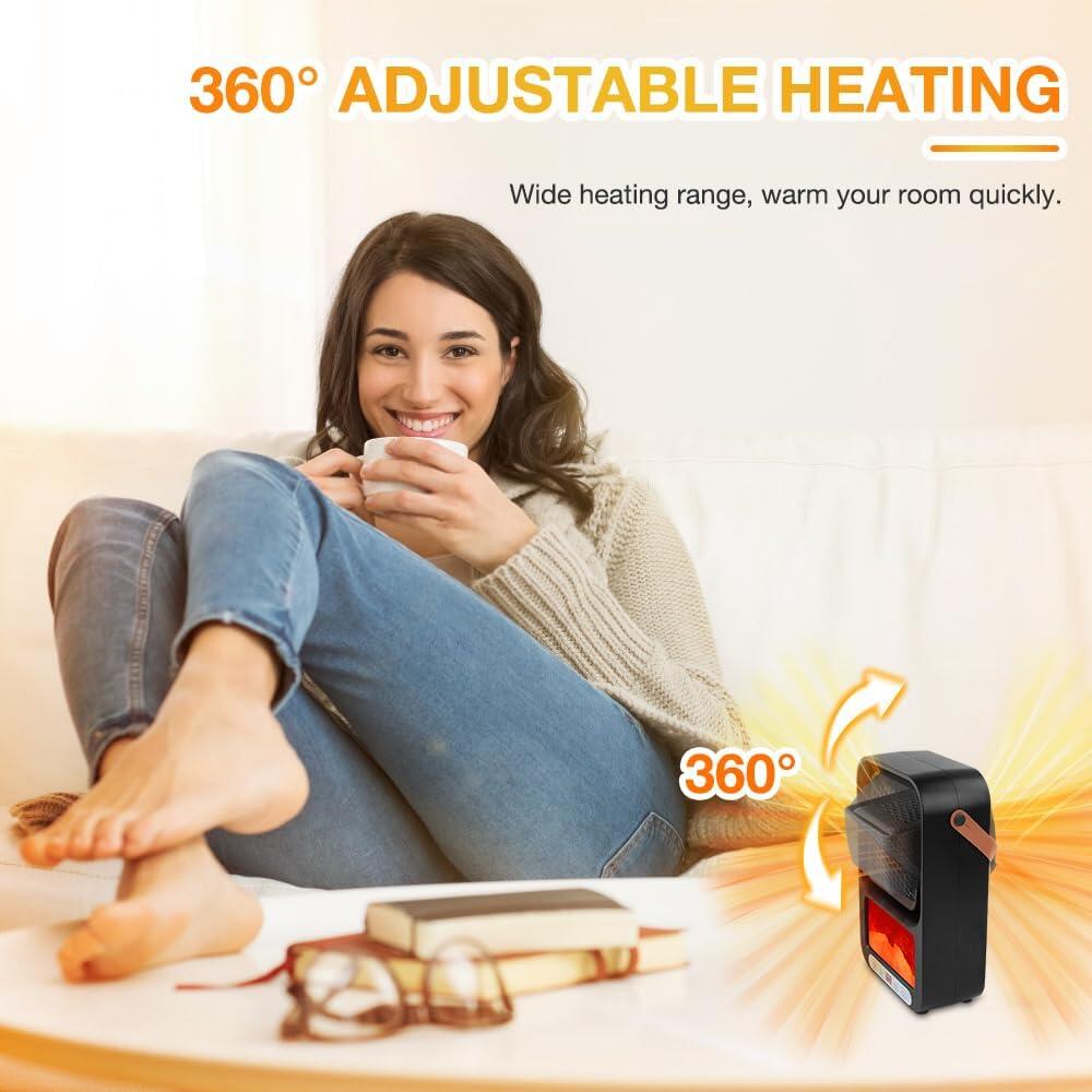 Mini Calefactor Eléctrico Portátil con Control Remoto
