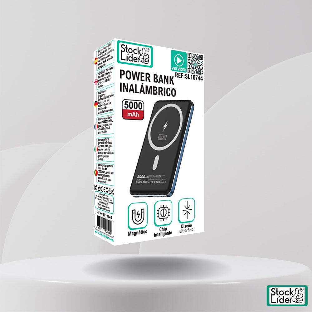 Powerbank inalámbrico Capacidad 5000 mAh USB Tipo C