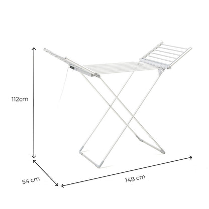 Tendedero Eléctrico Plegable con Alas, Pantalla Táctil, Temporizador y Control de Temperatura Warmmat 230 W 20 Barra