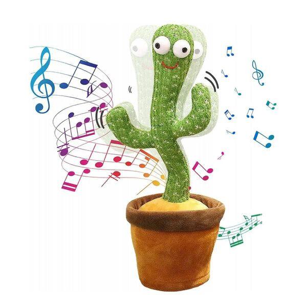 Cactus Bailarín y Parlanchín Recargable con Música y LED Multicolor