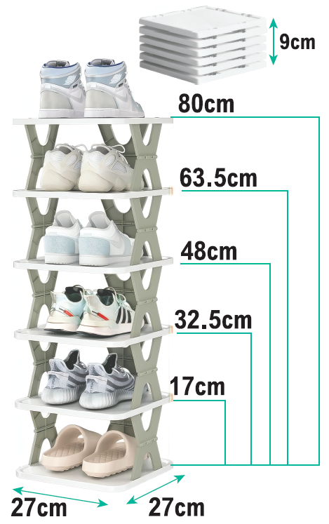 Zapatero ajustable 6 plantas Plástico ABS Alta calidad