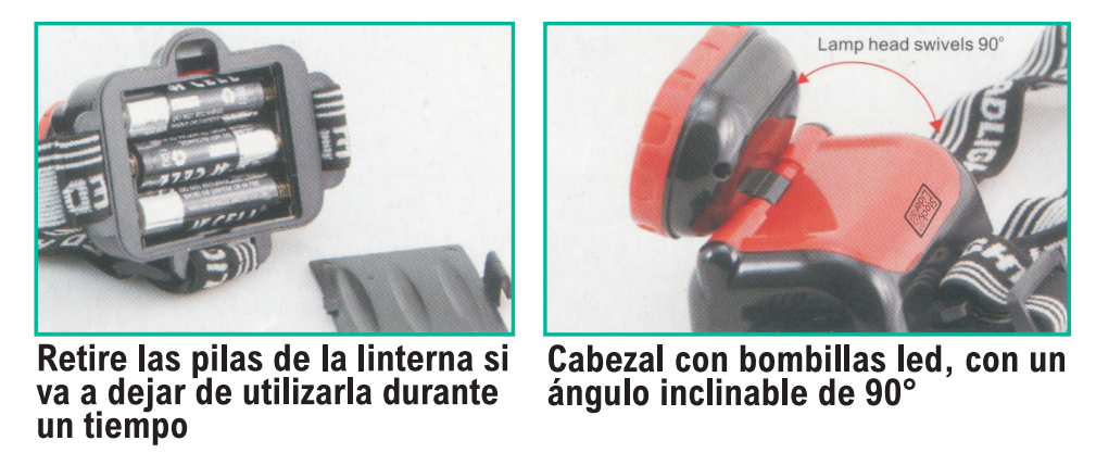 Linterna de cabeza con bombillas LEDS