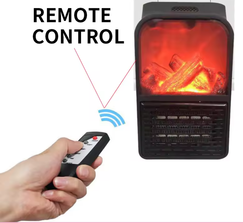 Calefactor Eléctrico Portátil Enchufable con Mando a Distancia