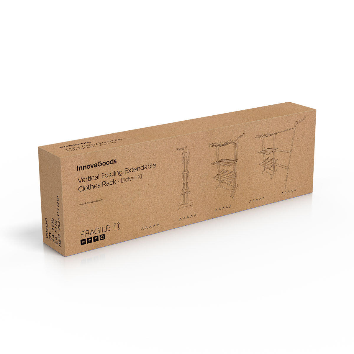 Tendedero Plegable Vertical Extensible con Ruedas Dolver XL 30 Barras