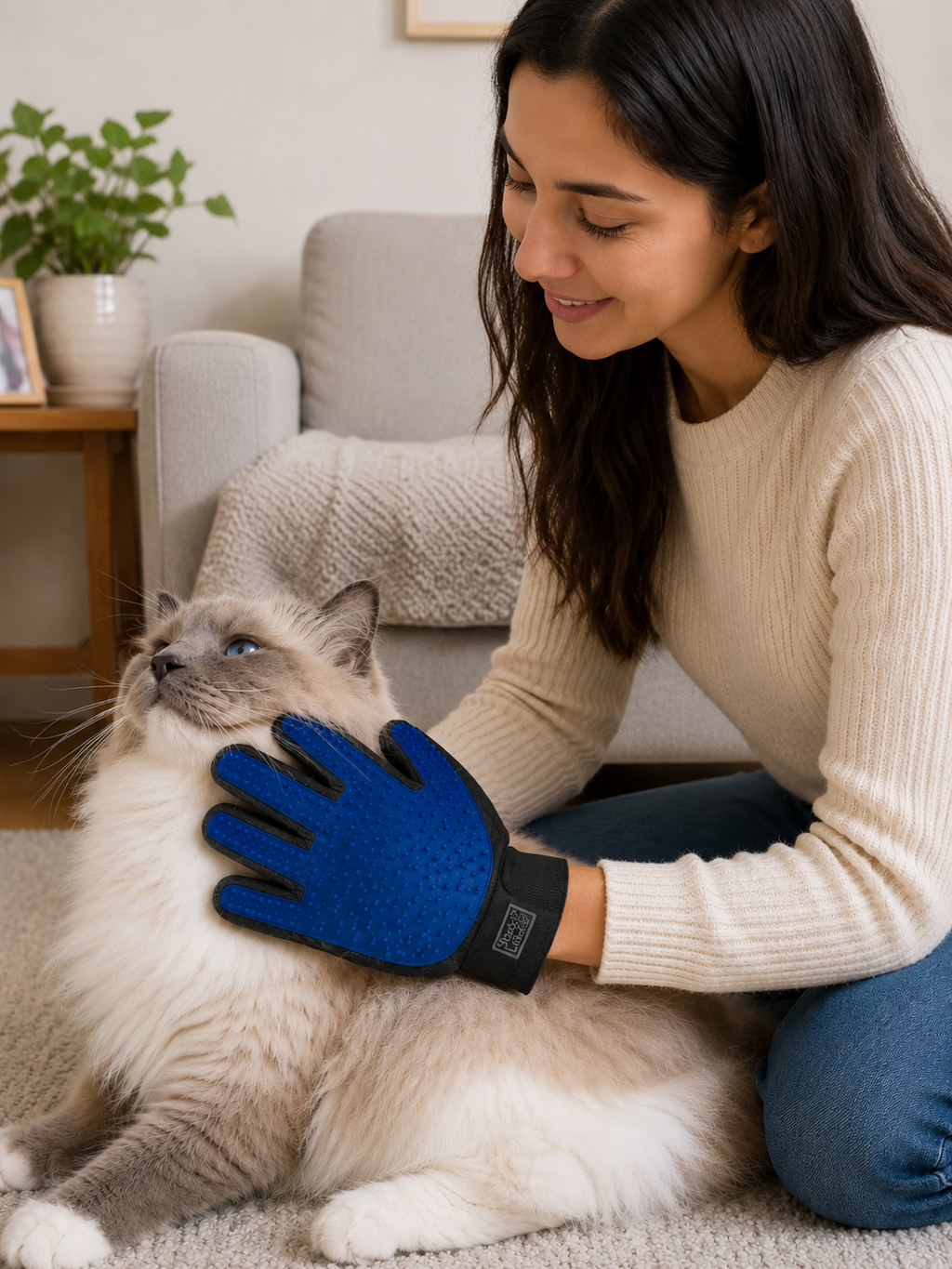 Guante quitapelusas con vaporizador Mascotas