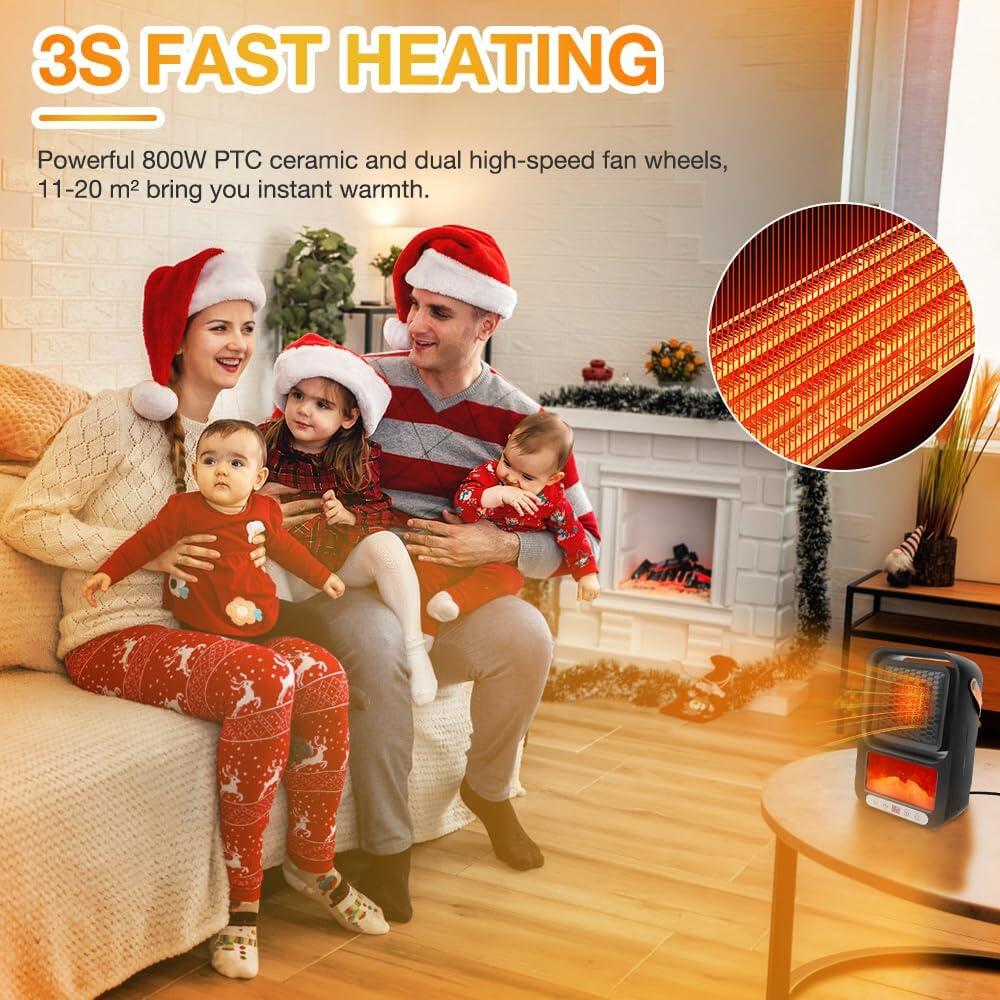 Mini Calefactor Eléctrico Portátil con Control Remoto