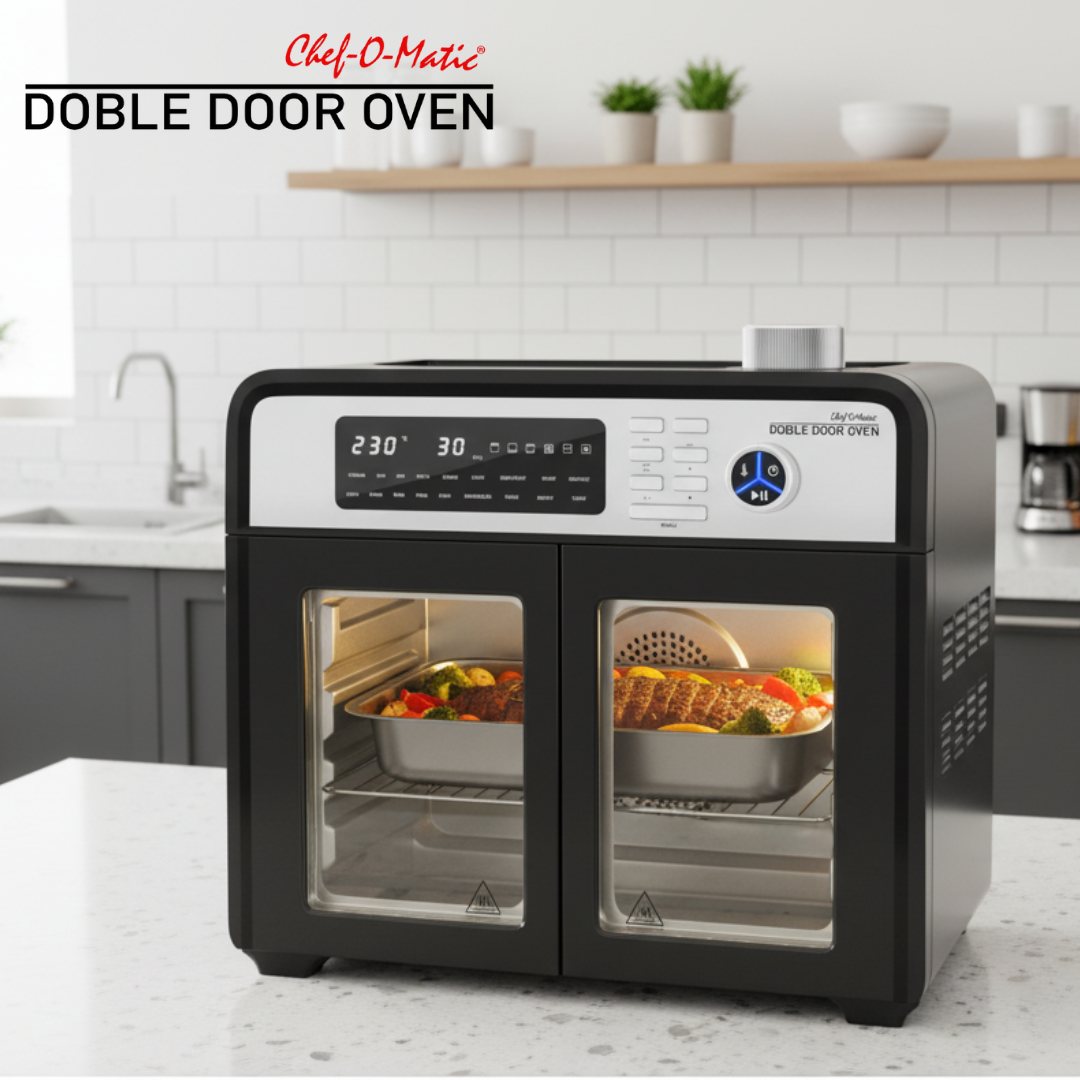 Horno Multifunción 12 en 1 con puertas dobles transparentes y capacidad de 28L