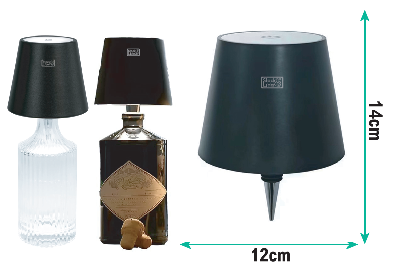 Lámpara para botellas con batería de litio recargable